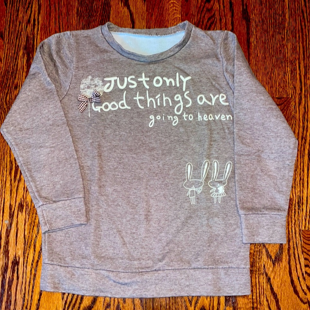 Graphic fleece top